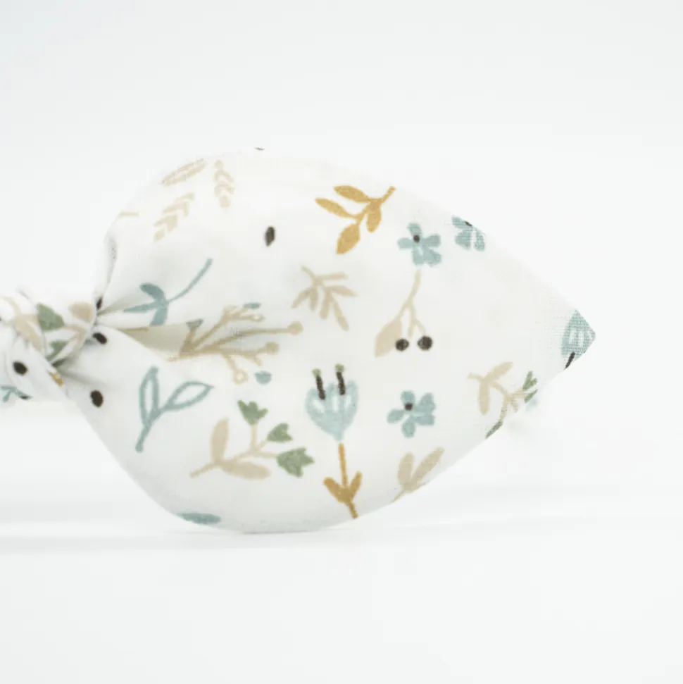 Diadema lazo flores Cotton hecha a mano