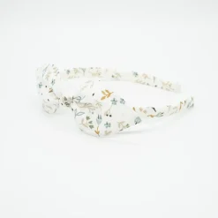Diadema lazo flores Cotton hecha a mano