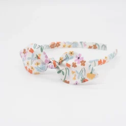 Diadema lazo flores de colores hecha a mano