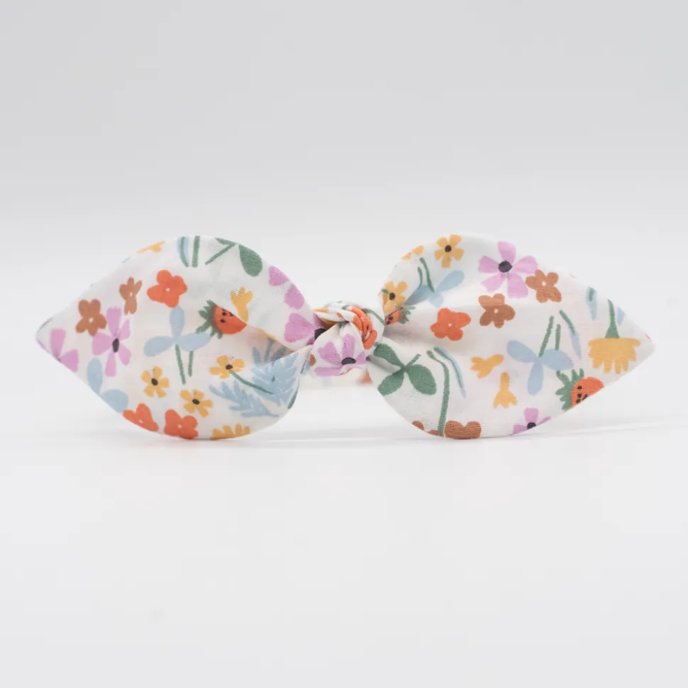 Diadema lazo flores de colores hecha a mano
