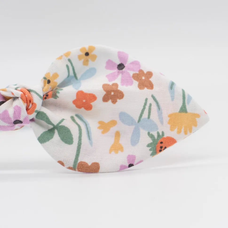 Diadema lazo flores de colores hecha a mano
