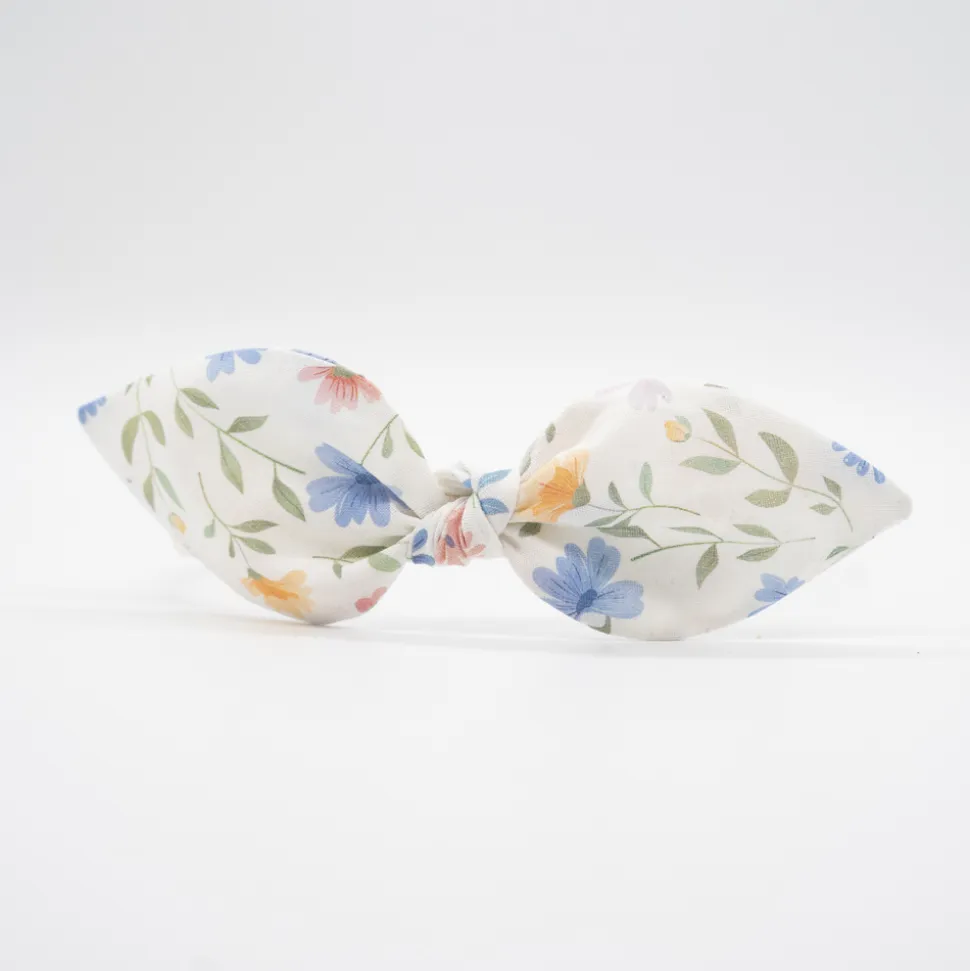 Diadema lazo flores pastel hecha a mano