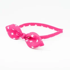 Diadema lazo fucsia estrellas hecho a mano
