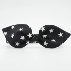 Diadema lazo negra estrellas hecha a mano