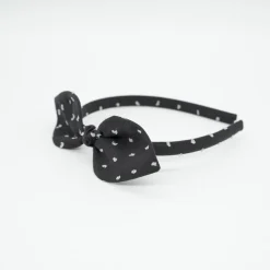 Diadema lazo negro plumeti hecha a mano