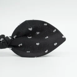 Diadema lazo negro plumeti hecha a mano
