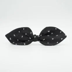 Diadema lazo negro plumeti hecha a mano