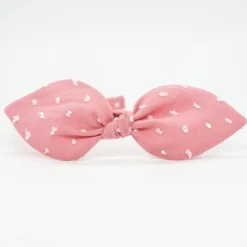 Diadema lazo rosa plumeti hecha a mano