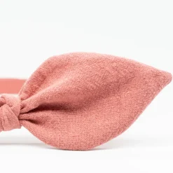 Diadema lazo rosa rústico hecho a mano