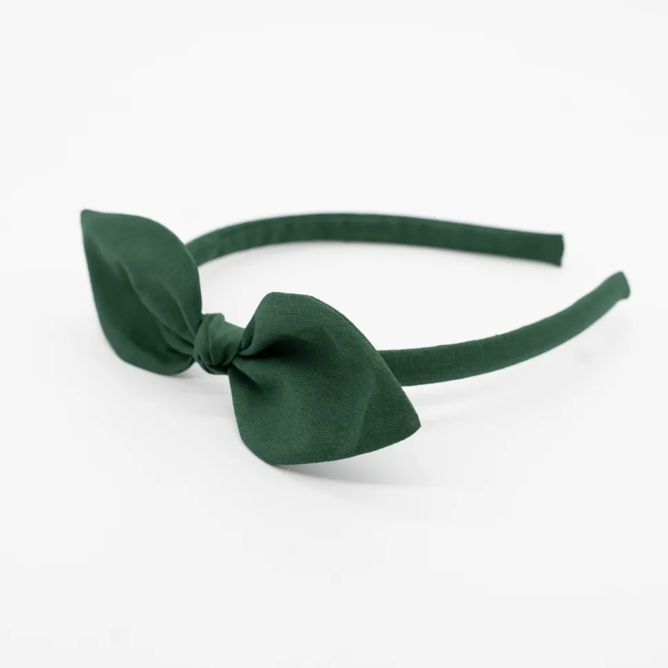 Diadema lazo verde hecha a mano