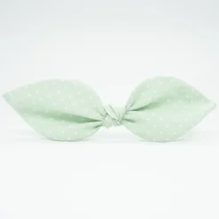 Diadema lazo verde mint topos hecha a mano