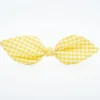 Diadema lazo vichy amarillo hecha a mano
