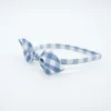Diadema lazo vichy azul jean hecha a mano