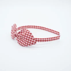 Diadema lazo vichy rojo hecha a mano
