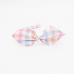 Diadema lazo vichy tricolor hecha a mano
