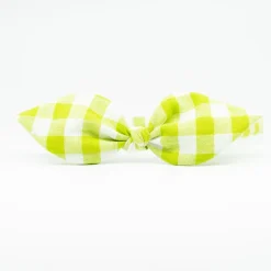 Diadema lazo vichy verde hecha a mano
