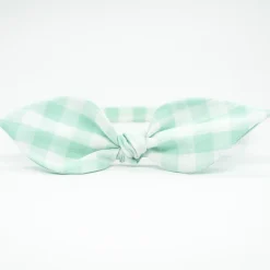Diadema lazo vichy verde mint hecha a mano