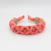 Diadema macramé color coral