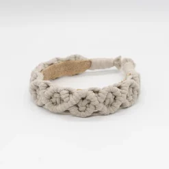 Diadema macramé color lino
