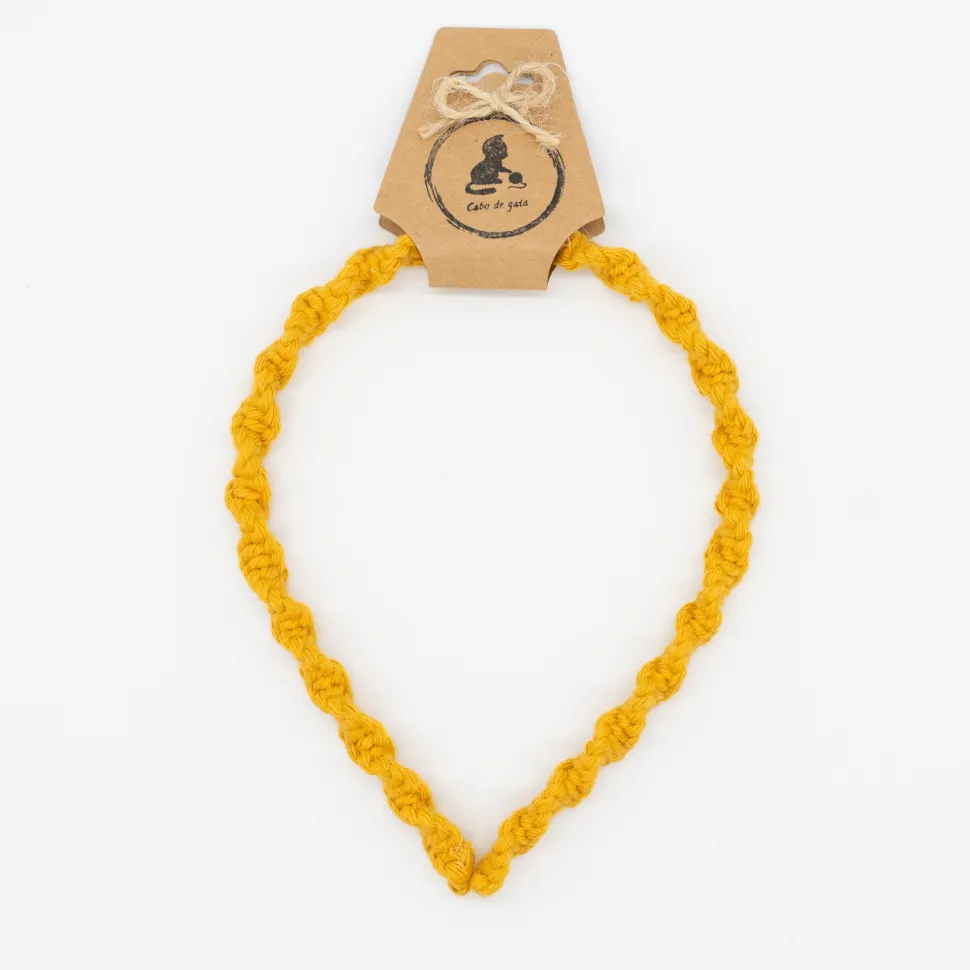 Diadema macramé fina amarillo ocre