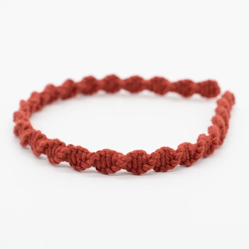 Diadema macramé fina terracota