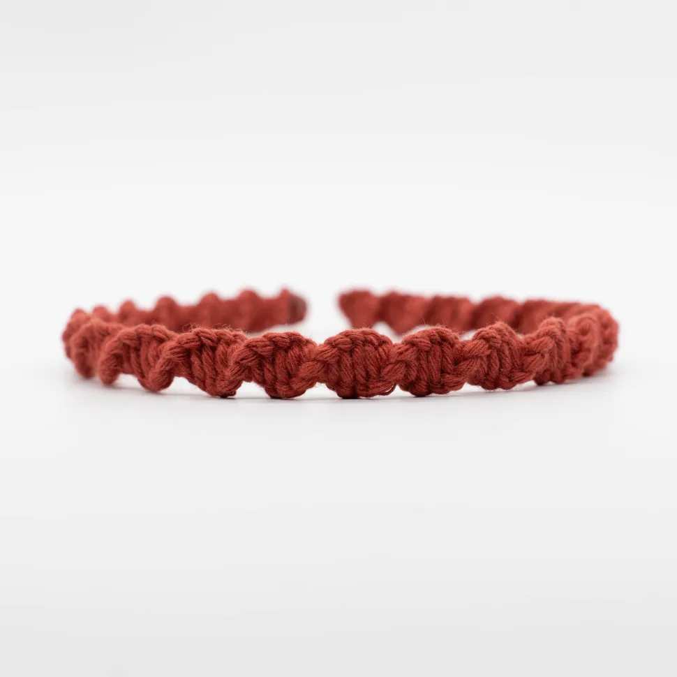 Diadema macramé fina terracota