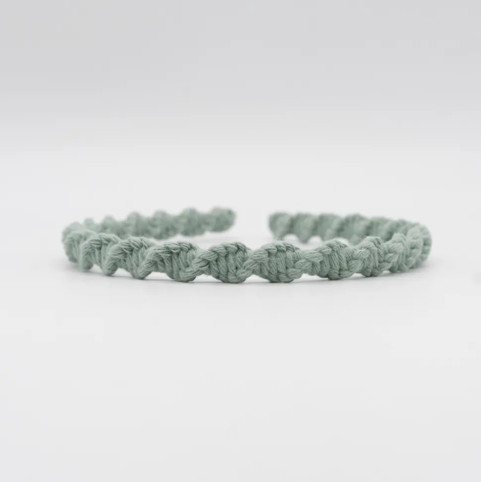 Diadema macramé fina verde