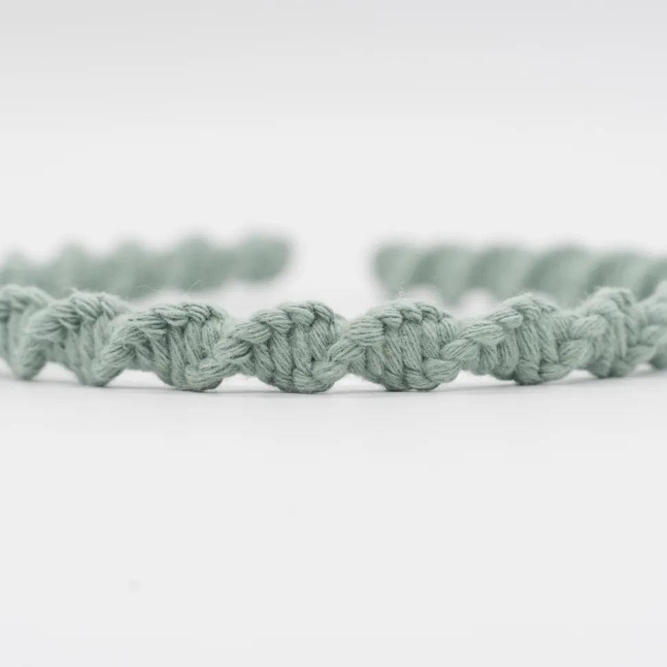 Diadema macramé fina verde