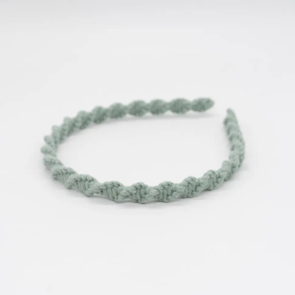 Diadema macramé fina verde