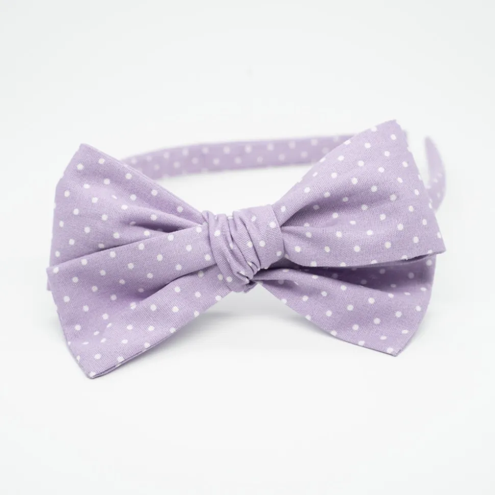Diadema niña lazo Alice malva topos