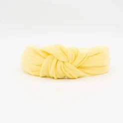 Diadema nudo amarilla hecha a mano