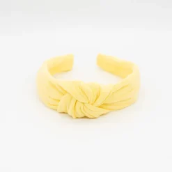 Diadema nudo amarilla hecha a mano