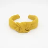 Diadema nudo amarillo ocre rústico hecha a mano