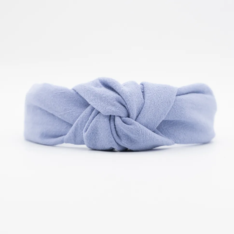 Diadema nudo azul celeste lavanda hecha a mano