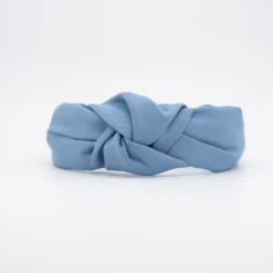 Diadema nudo azul hecha a mano