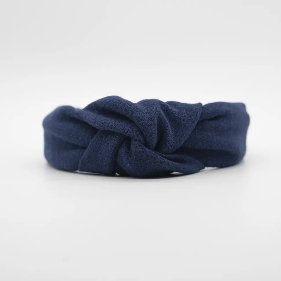 Diadema nudo azul marino hecha a mano