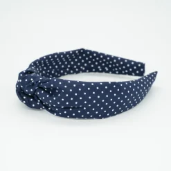 Diadema nudo azul marino topos hecha a mano