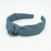 Diadema nudo azul petrol topos hecha a mano