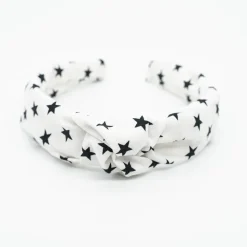 Diadema nudo blanca estrellas hecha a mano