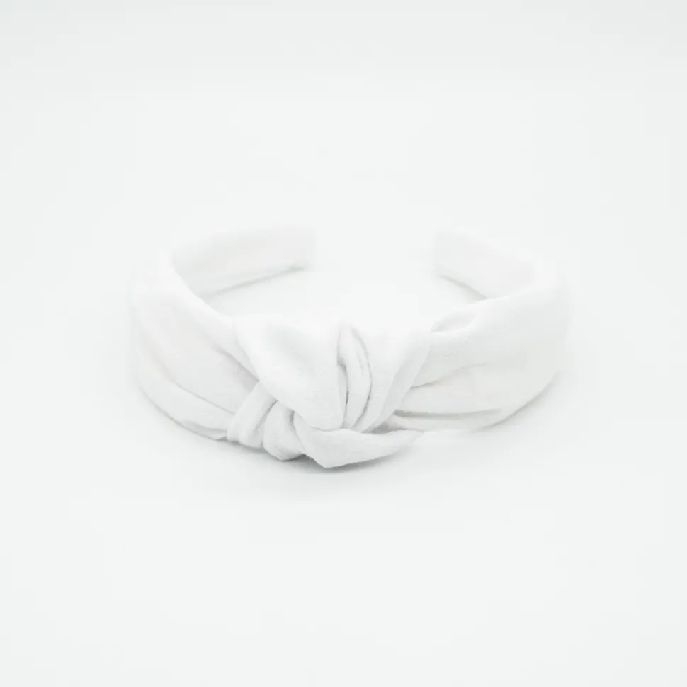 Diadema nudo blanco rústico hecha a mano