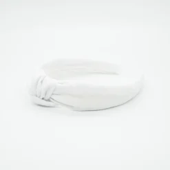 Diadema nudo blanco rústico hecha a mano