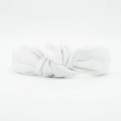 Diadema nudo blanco rústico hecha a mano