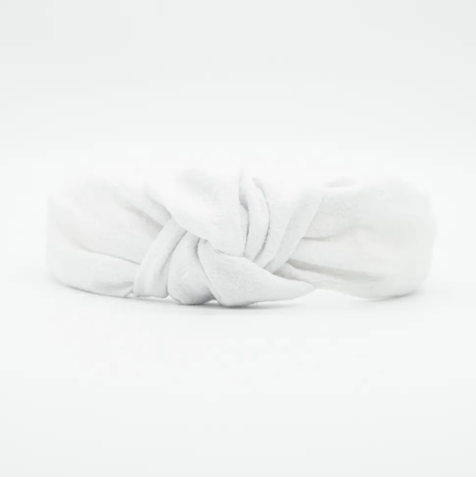 Diadema nudo blanco rústico hecha a mano