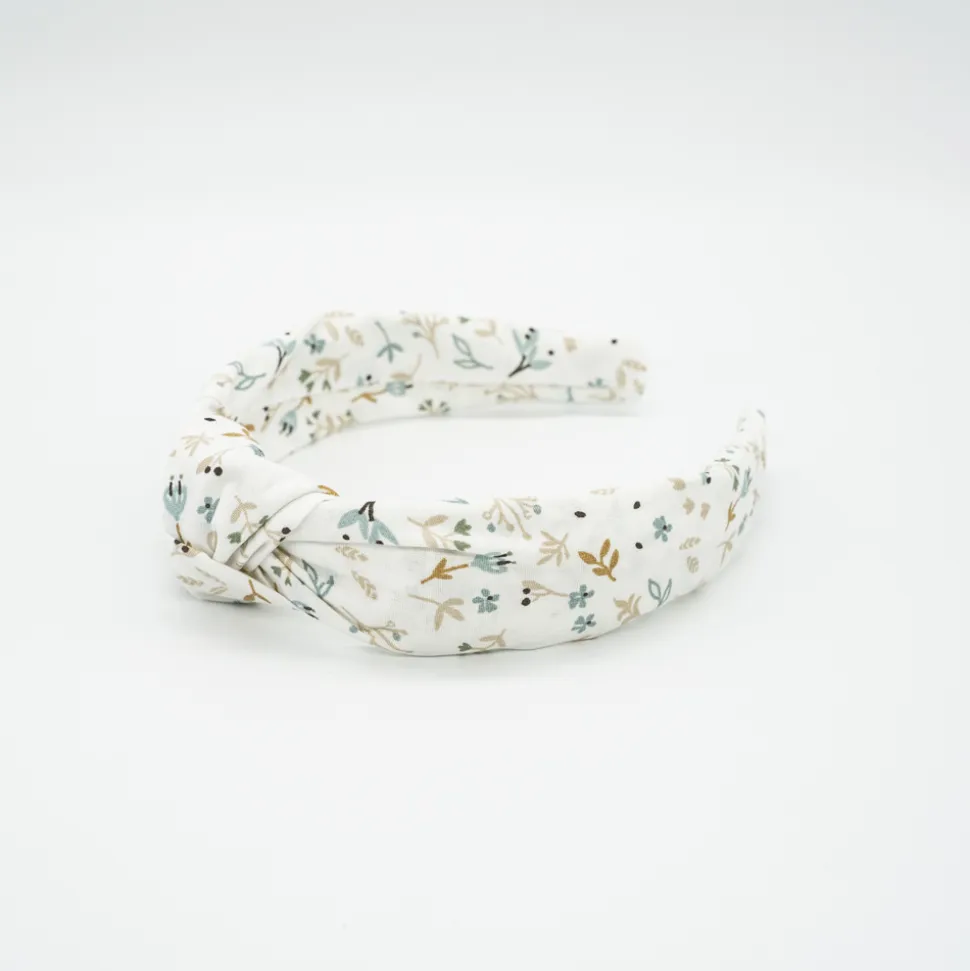 Diadema nudo flores Cotton hecha a mano