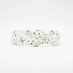 Diadema nudo flores Cotton hecha a mano