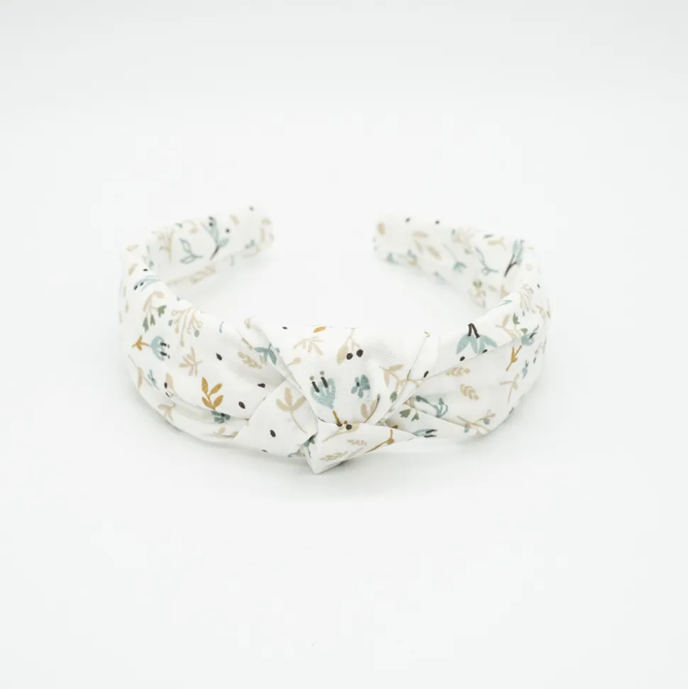 Diadema nudo flores Cotton hecha a mano