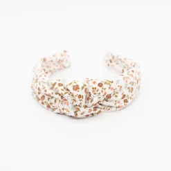 Diadema nudo flores marrón hecha a mano