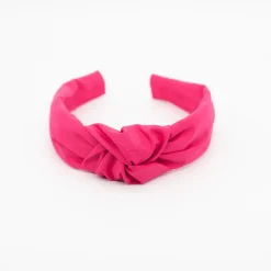 Diadema nudo fucsia hecha a mano
