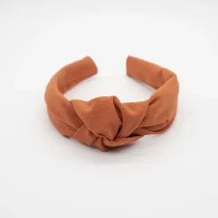 Diadema nudo hecha a mano naranja rústico