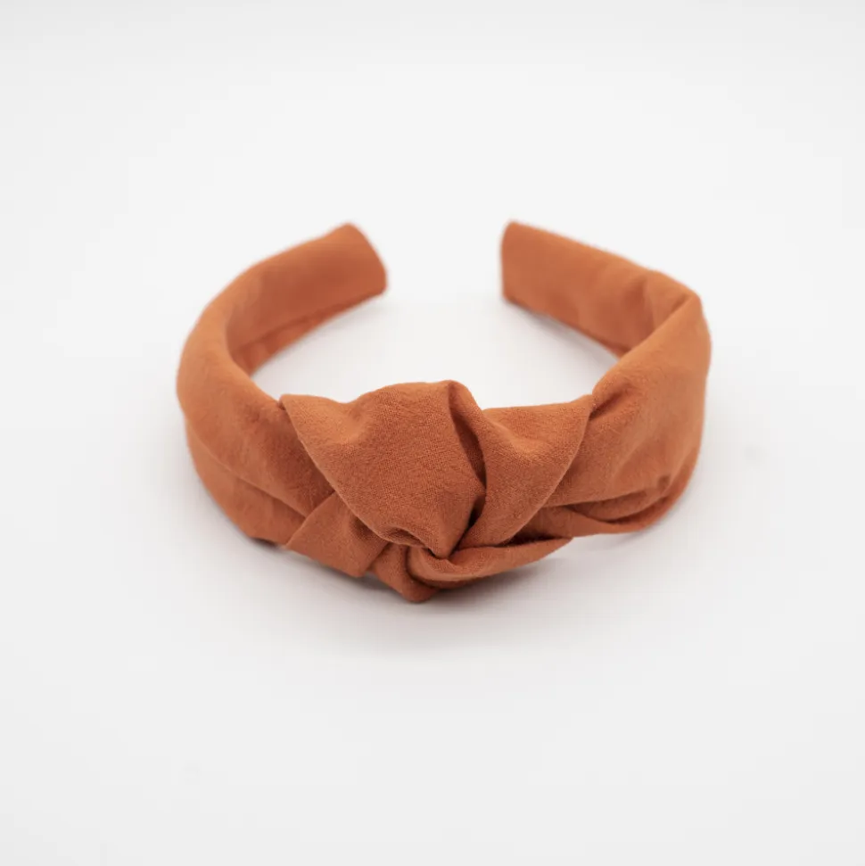Diadema nudo hecha a mano naranja rústico
